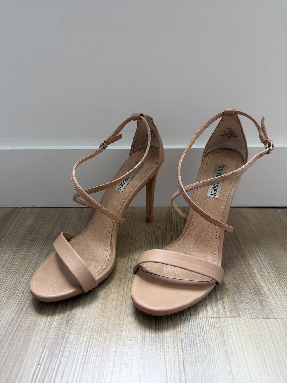 Steve Madden Nude Strappy Stiletto Heels